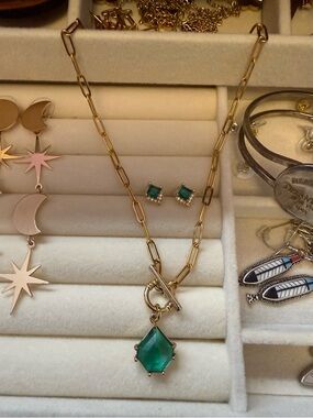 Gold Earring & Necklace Set